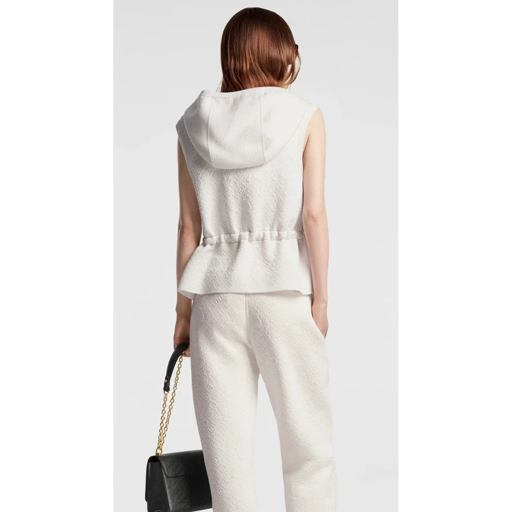 Louis Vuitton‎ Embossed Monogram Hooded Vest sz. XS Wool Cashmere Runway 2024